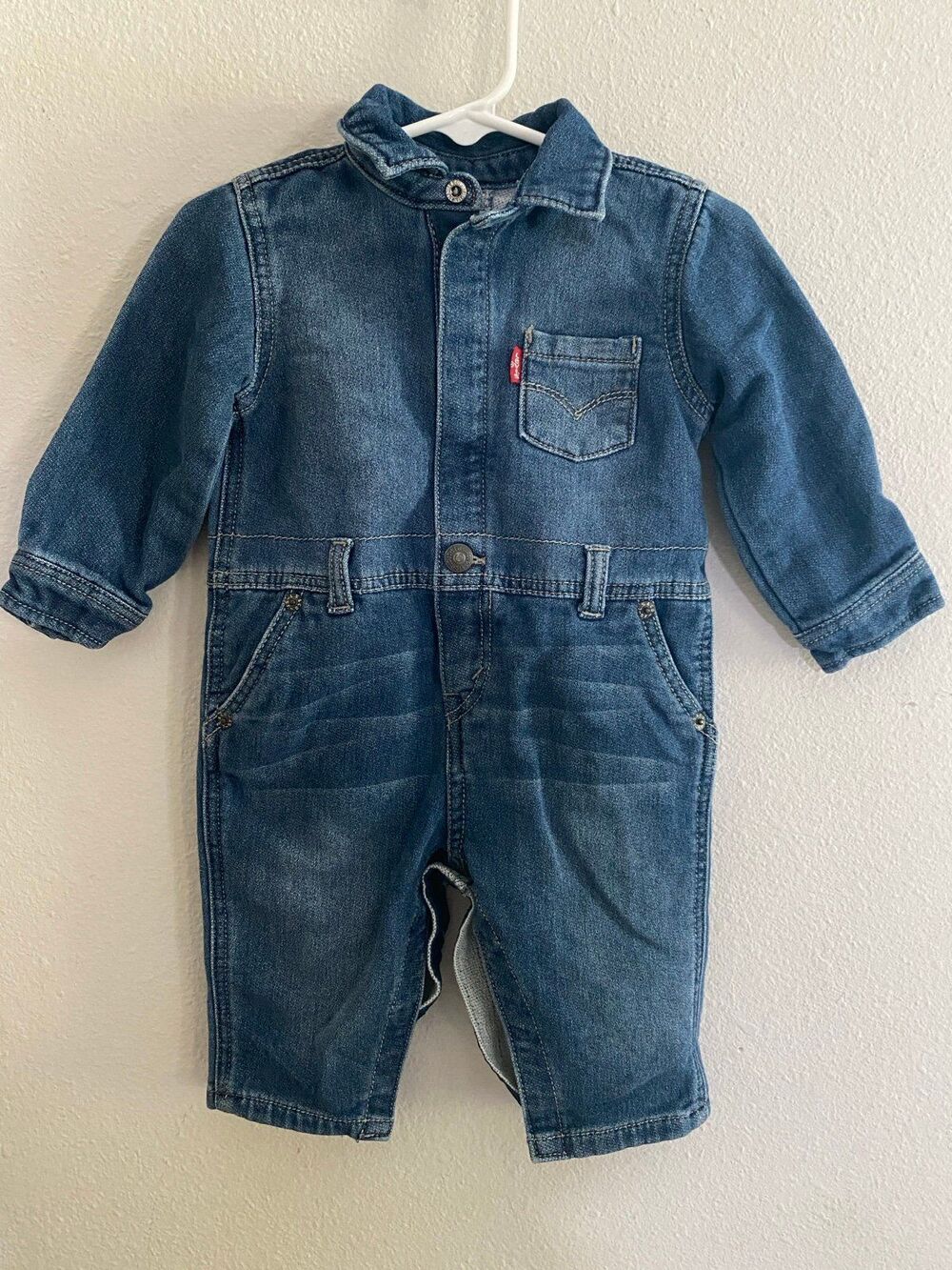 Levi’s Baby Blue Denim Romper 6-9 Months